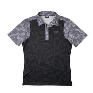 PXG Parsons Xtreme Golf Shirt Mens S Small Black Grey Snap Moisture Wicking Camo